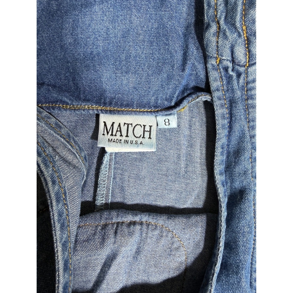 Match Denim Maxi Dress Womens 8 Blue Excellent Vintage Pinafore Made in USA 90s - Picture 5 of 7